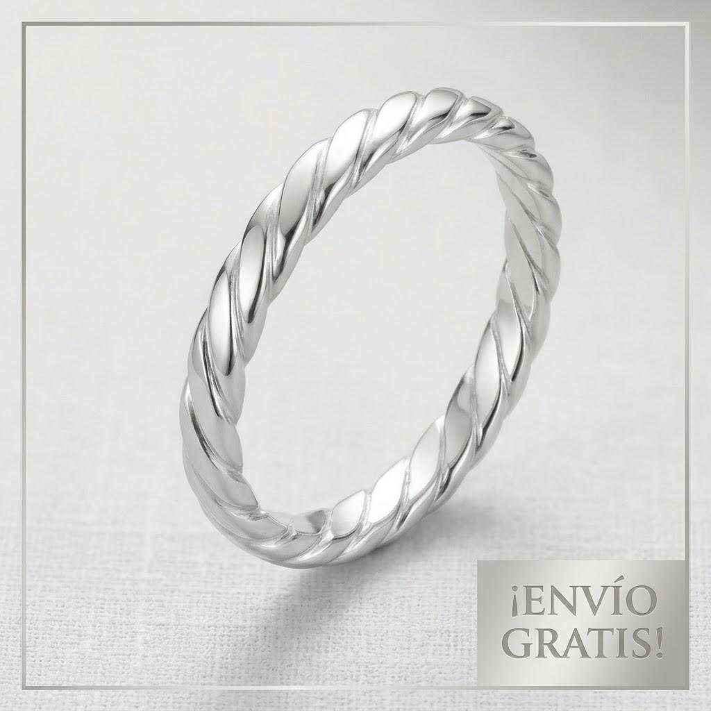 Anillo trenzado en plata ley 950