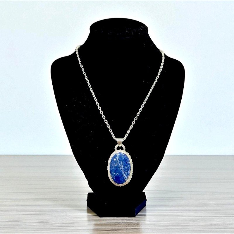 Collar De Lapislázuli Chileno Con Engaste En Plata