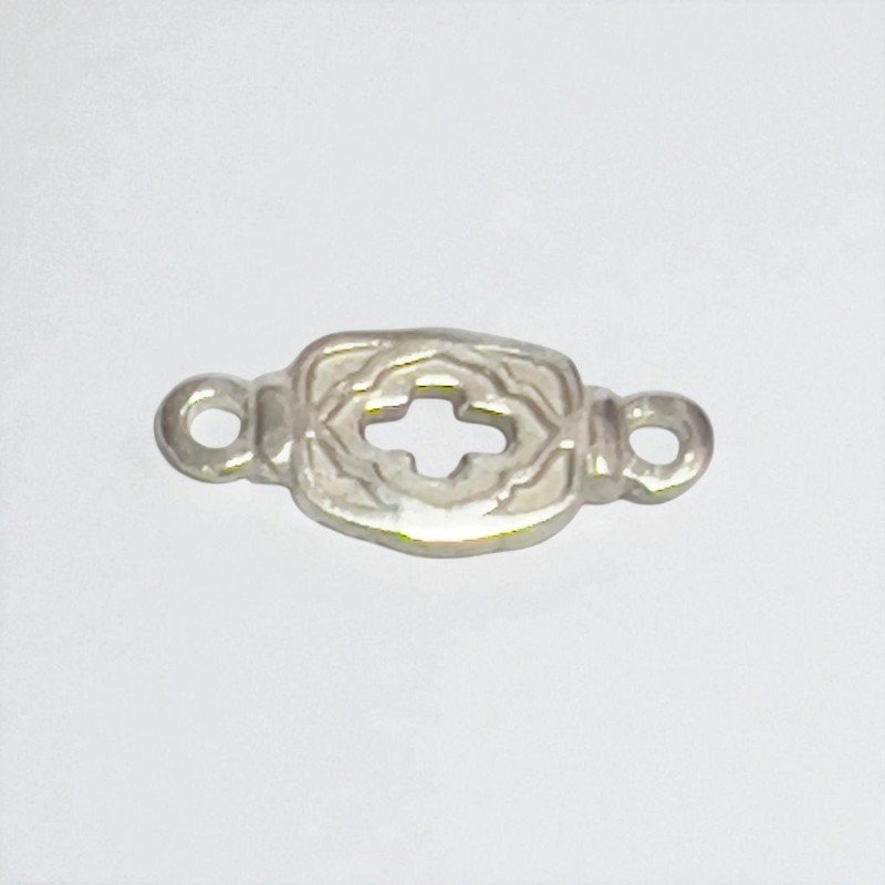 Insumo Conector De Plata Cruz Artesanal Para Joyería